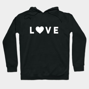 Love lettering design with heart as O  in white Hoodie